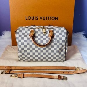 Louis Vuitton Speedy 30 bandolier damier azur